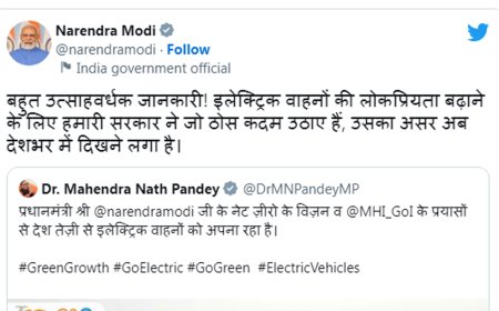 इलेक्ट्रिक वाहनों की बढ़ी लोकप्रियता-प्रधानमंत्री