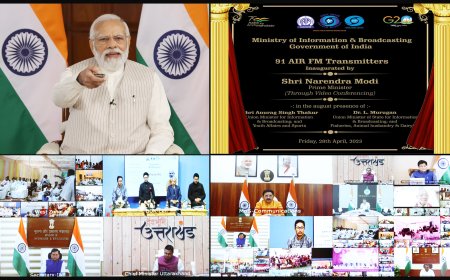 18 राज्यों और 2 केंद्र शासित प्रदेशों में 91 एफएम ट्रांसमीटरों का  प्रधानमंत्री नरेंद्र मोदी  ने शुभारंभ किया