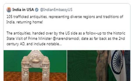प्रधान मंत्री नरेंद्र मोदी के आगे अमेरिका नतमस्तक,तस्करी की 105 बेस कीमती  मूर्तिया  वापस भेज रहा है