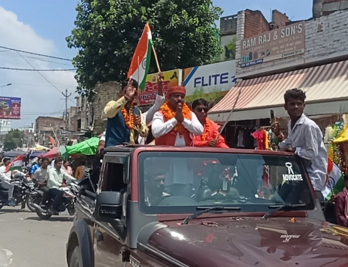 वीरांगना अवंती बाई लोधी के जन्म दिवस पर तिरंगा यात्रा