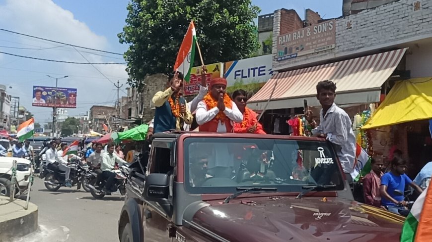 वीरांगना अवंती बाई लोधी के जन्म दिवस पर तिरंगा यात्रा
