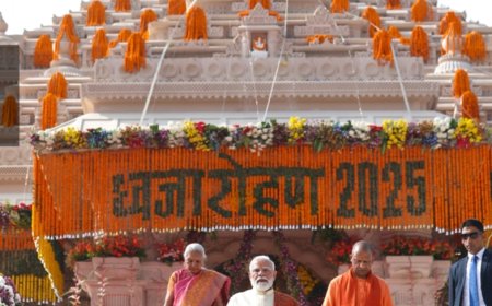 Ram mandir प्रधानमंत्री ने राम मंदिर के शिखर पर ध्वजारोहण किया