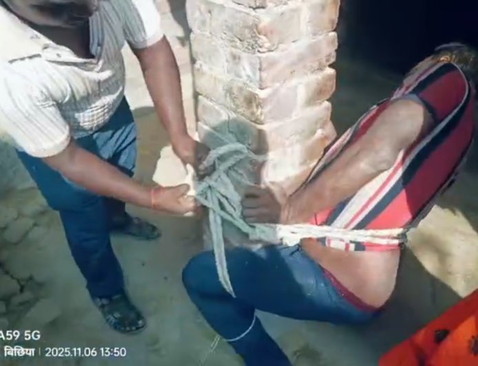 Unnao crime दामाद को खम्भे से बांधकर पीट पीट कर हत्या