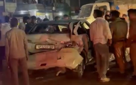Unnao accident कार सवार युवक को डंपर ने कुचला मौत