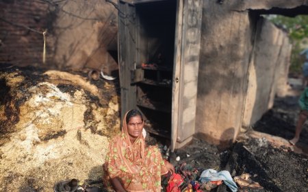Unnao fire तूफान मे आग ने सात घरों को जलाया